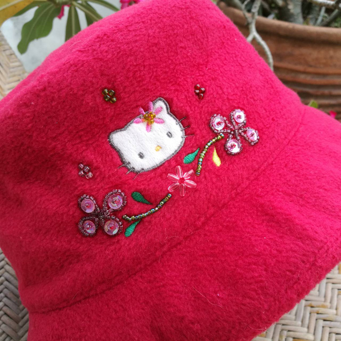 หมวกผ้าฟลีซหนา 2 ชั้น Kitty ลิขสิทธิ์แท้ อุ่นมากกกก