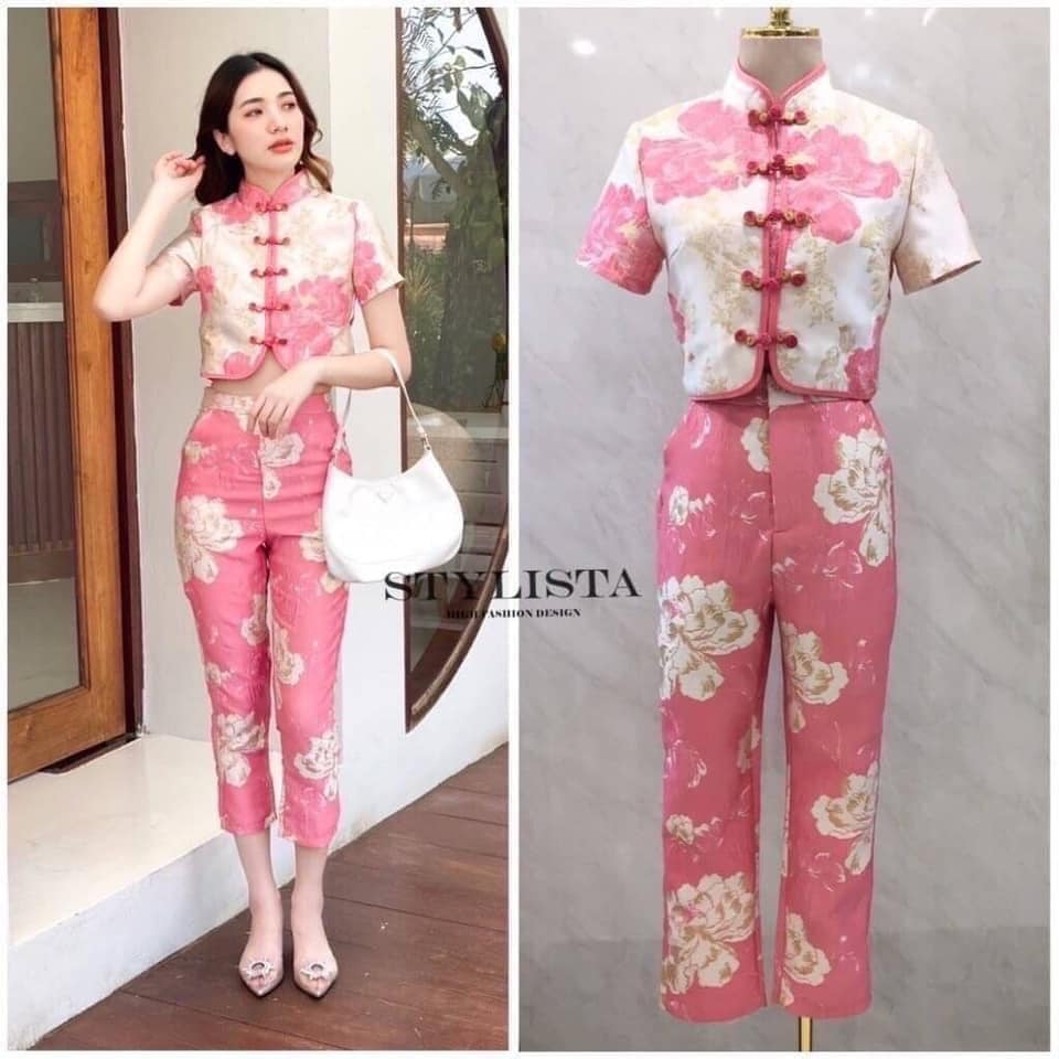 เซตเสื้อแขนสั้น กางเกงขายาวคัตติ้งสวยเปะ ตัดเย็บจากผ้าเนื้อดี ดูดีเหมือนเซเลปเลยค่ะ สวยเปะเวอร์ ใส่สบาย : สินค้าคุณภาพ (พร้อมส่ง)