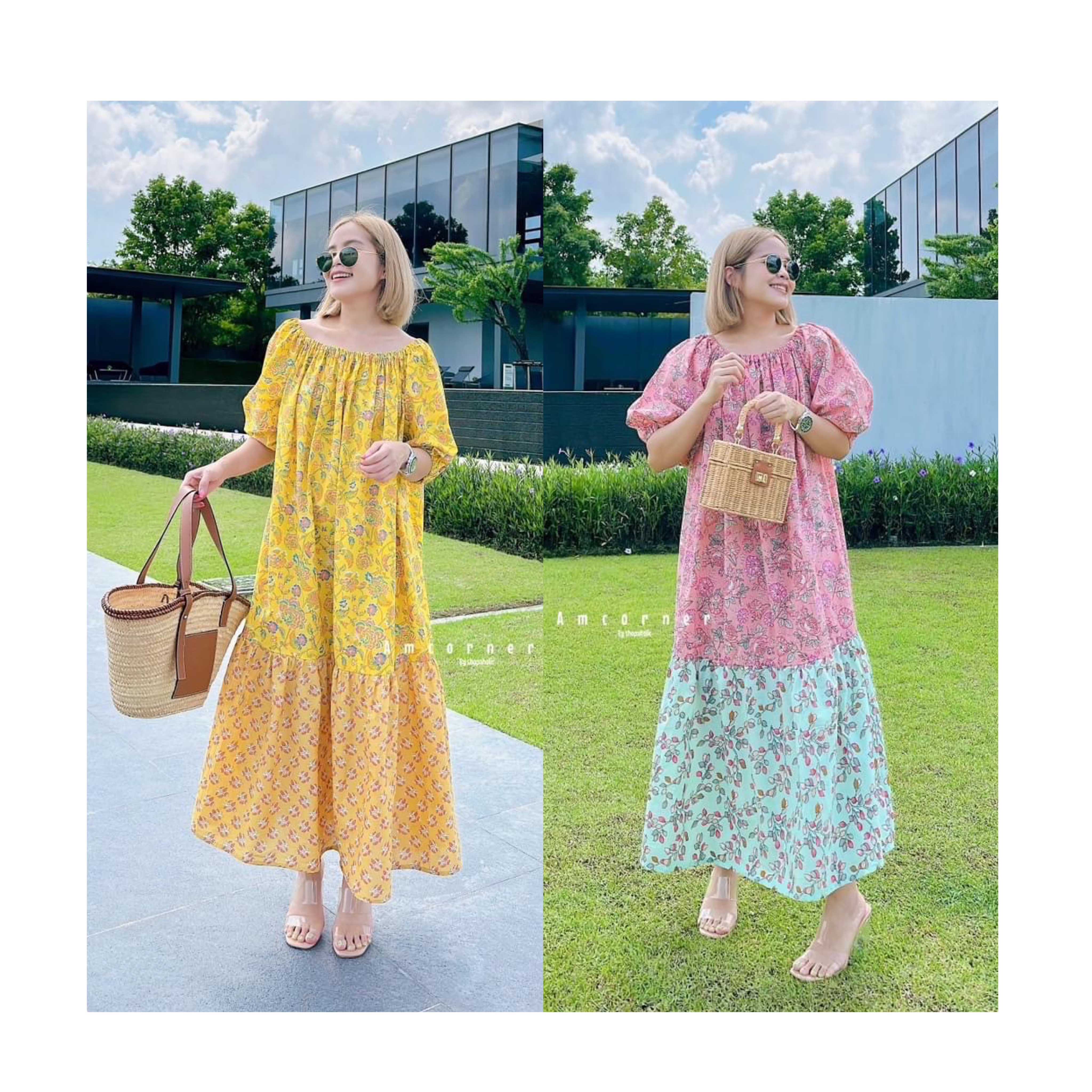 Maxi dress เดรส ผ้าcotton อินเดีย เนื้อนุ่ม เนื้อผ้าใส่สบาย สินค้าคุณภาพ (พร้อมส่ง)