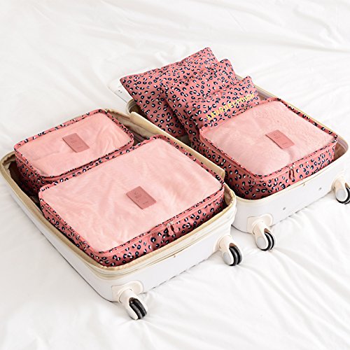 กระเป๋าจัดระเบียบเดินทาง กระเป๋าจัดระเบียบเสื้อผ้า 6 ใบ จัดกระเป๋าเดินทาง กันน้ำ ใส่เสื้อผ้า ชุดชั้นใน เครื่องสำอาง มี 5 สีให้เลือก