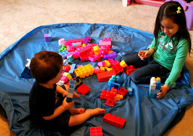 ที่เก็บของเล่นเด็ก ถุงเก็บของเล่น แผ่นรองนั่งเล่น 2 in 1 Toys Fast Pouch Pad ขนาด 150 ซม.