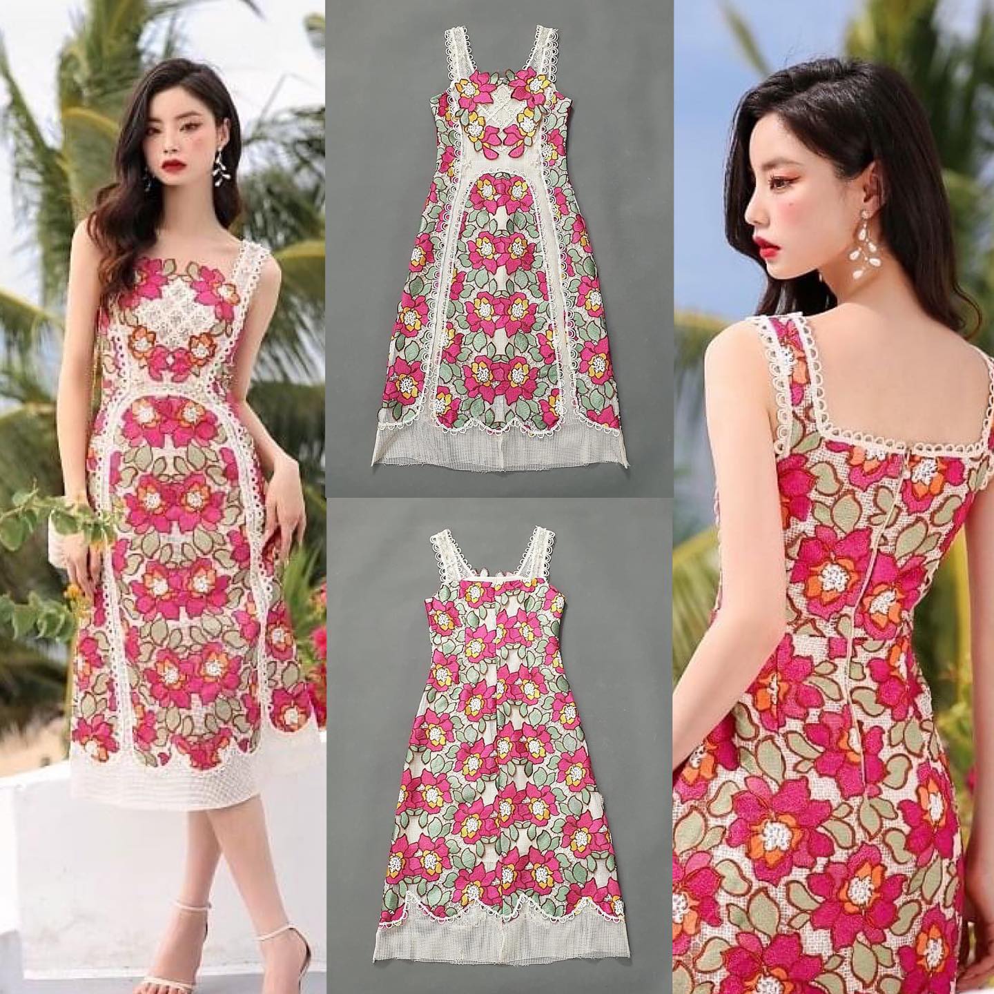 เดรสเสื้อกล้ามแขนกุดกระโปรงทรงเอ สินค้าคุณภาพ (พร้อมส่ง)