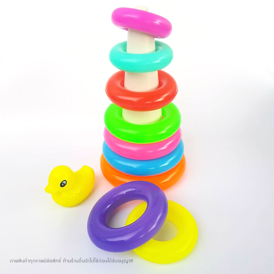 NanaBaby ของเล่นเสริมพัฒนาการ ของเล่นเด็ก 1-3 ปี ของเล่นเสริม IQ เด็กเล็ก เรียงห่วงสวมหลัก Rainbow Stacker