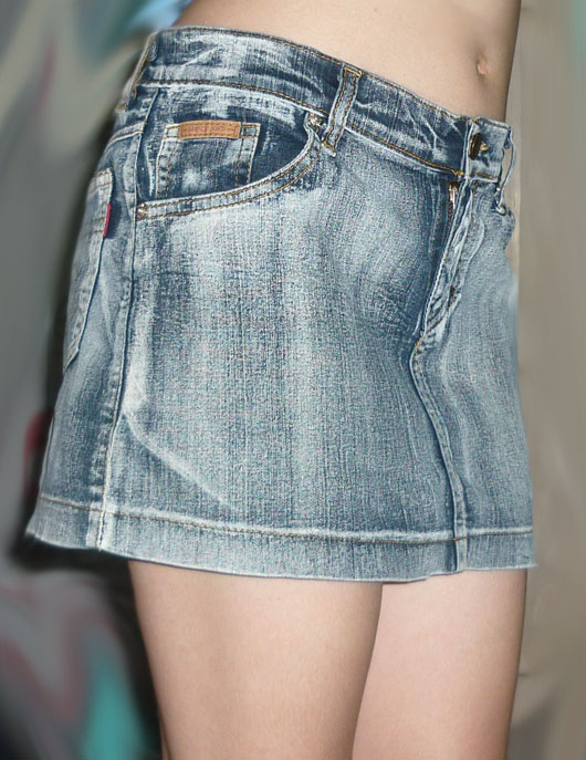 #2กระโปรงยีนส์ฟอกซีดลายเส้น สวยมาก 31.5-35-11