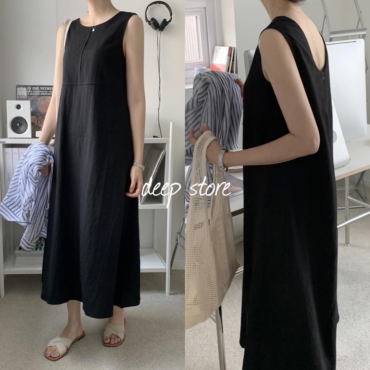 เดรสทรงคอกลม แขนกุด ทรงยาว ดีไซน์เว้าด้านหลัง ตัดเย็บด้วย ผ้าทอเนื้อดี ไม่บาง เนื้อผ้าหนานุ่ม ทรงทิ้งตัว พริ้วสวย ใส่สบายมากๆค่ะ สินค้าคุณภาพ (พร้อมส่ง)