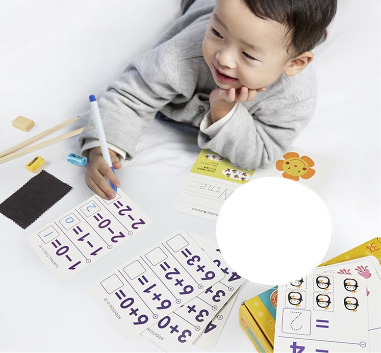 การ์ดไวท์บอร์ดเขียนลบ Activity Cards Write & Wipe ฝึกเขียนตัวอักษร ABC / ตัวเลขและการบวกลบ