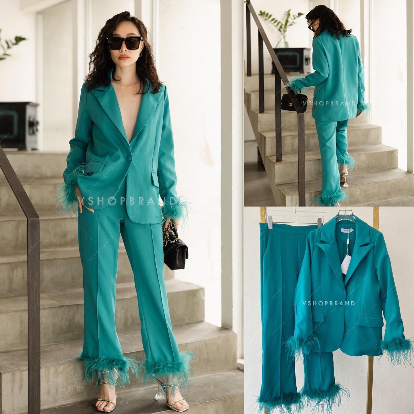 Set เสื้อสูทแขนยาว แต่งขนนก ช่วงปลายแขน 2 ข้าง กระเป๋าหน้า (กระเป๋าใช้ได้จริง) แมทช์คู่กับกางเกงขาว ยาวตีเกร็ดหน้า ทรงสวยเป๊ะมากๆๆ มีซับ สินค้าคุณภาพ (พร้อมส่ง) .