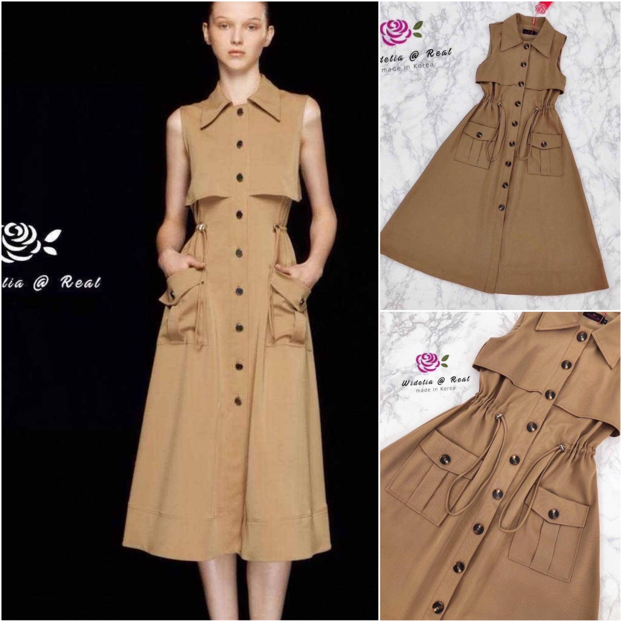 เดรสแขนกุดยาวตัวสวยทรงเก๋ ใส่สบาย สินค้าคุณภาพ (พร้อมส่ง)