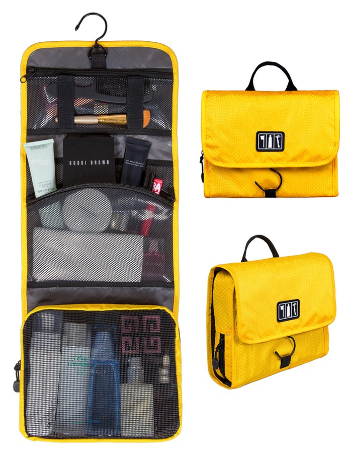 Bagsmart กระเป๋าใส่อุปกรณ์อาบน้ำ คุณภาพสูง ใส่อุปกรณ์อาบน้ำ แขวนได้ สำหรับเดินทาง ท่องเที่ยว (Yellow)