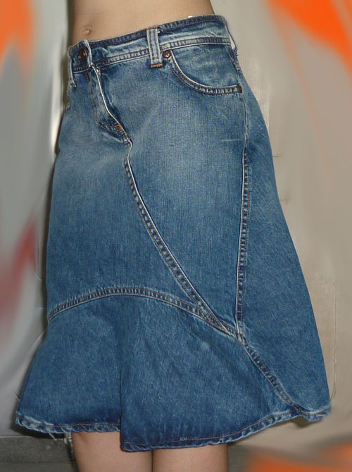 #1กระโปรงยีนส์ทรงย้วย Made in ITALY 27.5-40-20.5