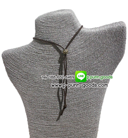 สร้อยหนังนิ่ม จี้วัว Taurus ประดับ Rhinestone