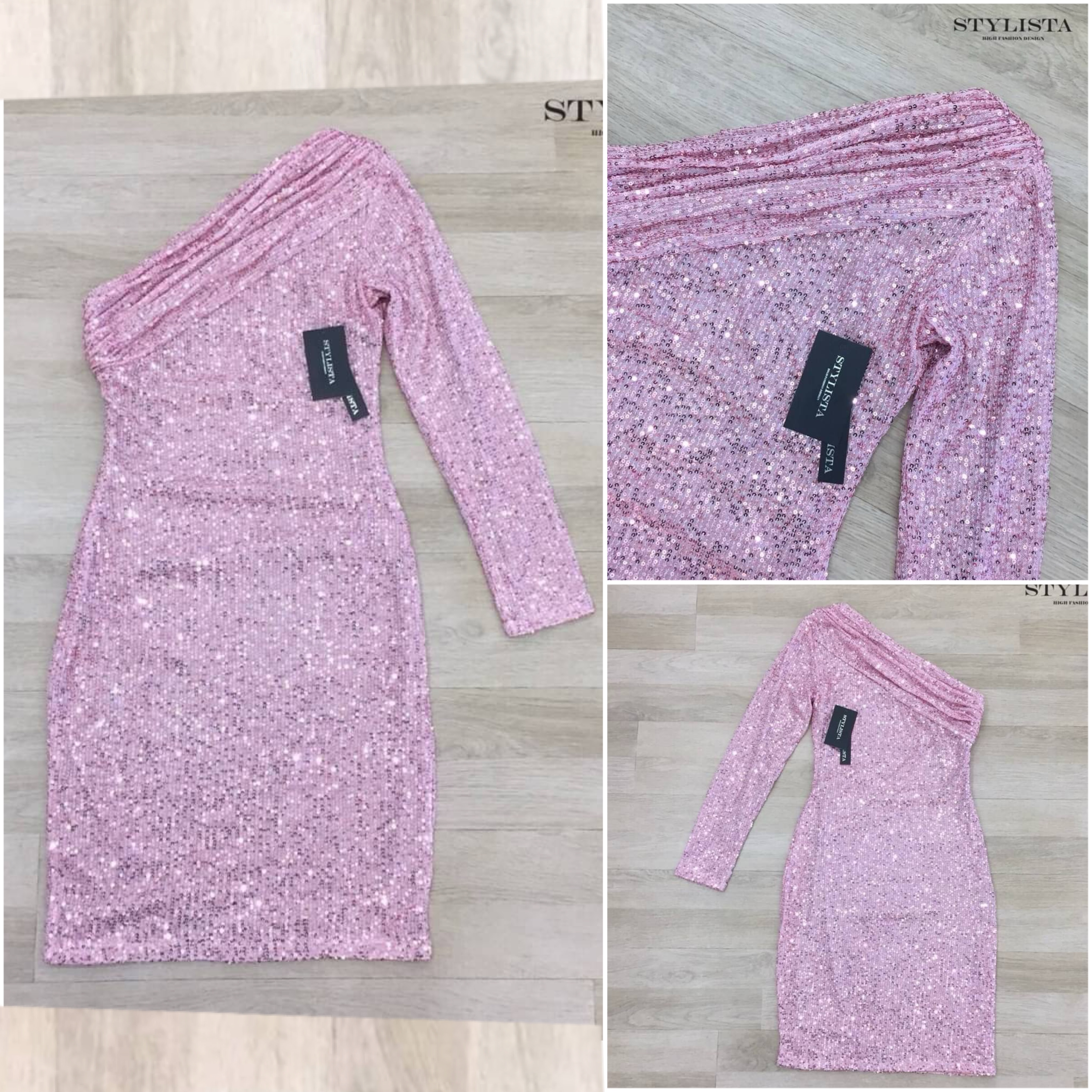 เดรสไหล่เฉียง แขนยาว ผ้าเลื่อมทั้งตัวใส่สวย เรียบหรู ดูดีมากๆ ใส่ออกงาน ใส่เที่ยว ใส่ได้ หลายโอกาส ใส่สบาย สินค้าคุณภาพ (พร้อมส่ง)