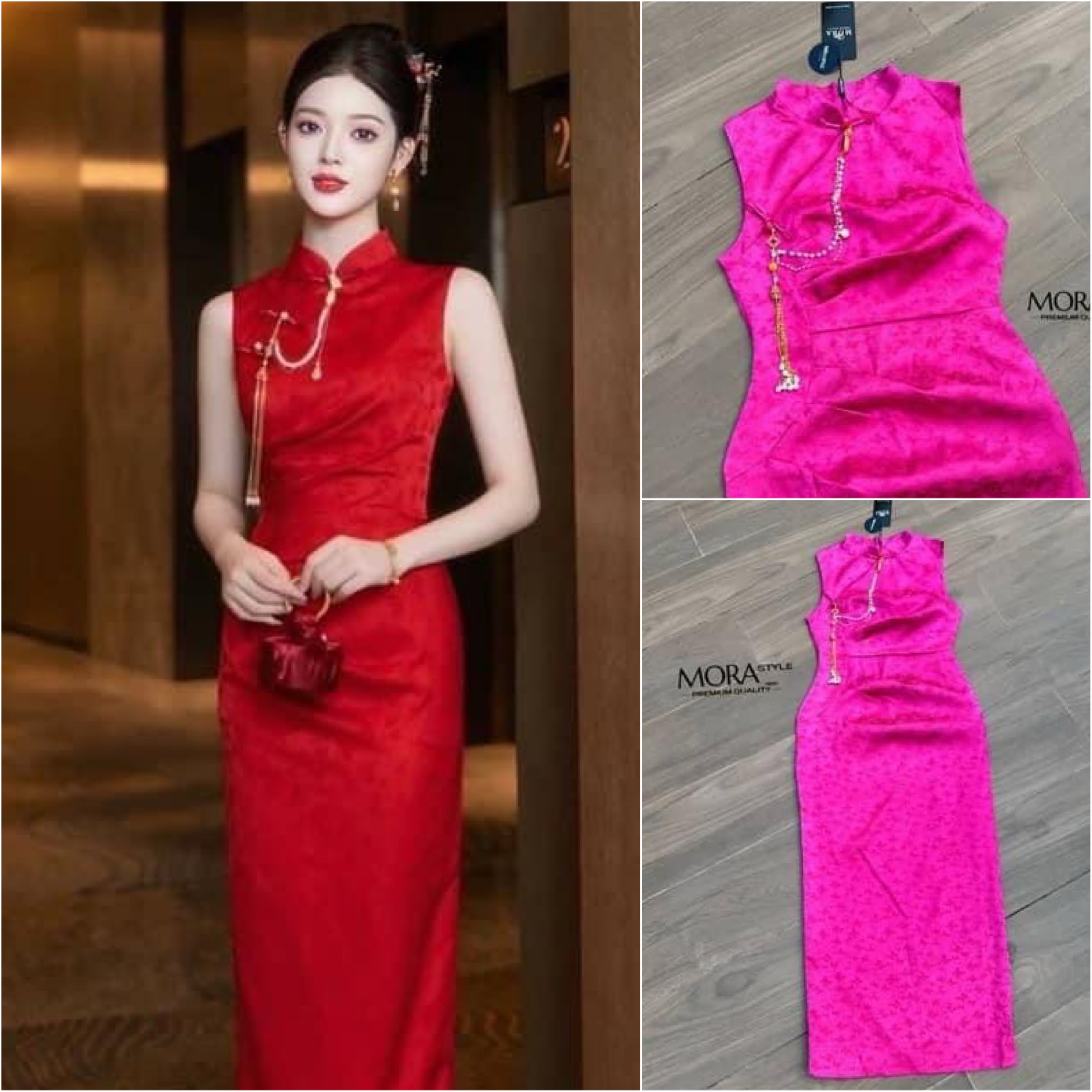 เดรสกี่เพ้าตัวยาว ผ่าหลัง งานซิปหลังอย่างดี มีสร้องอะไหล่แต่งให้ 1 เส้น งานสวยเป ใส่สบาย : สินค้าคุณภาพ (พร้อมส่ง)