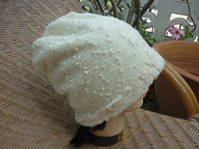 หมวกไหมพรมบุผ้าขนสุดนิ่ม สวยสุดอุ่นมาก