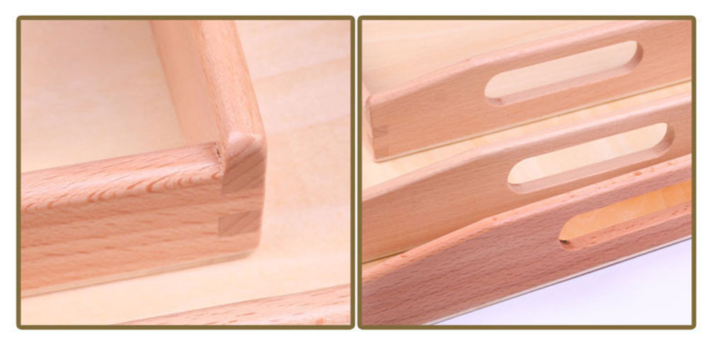 ถาดไม้ Montessori Tray ถาดสำหรับวางอุปกรณ์มอนเตสซอรี่ ขนาด S/M/L