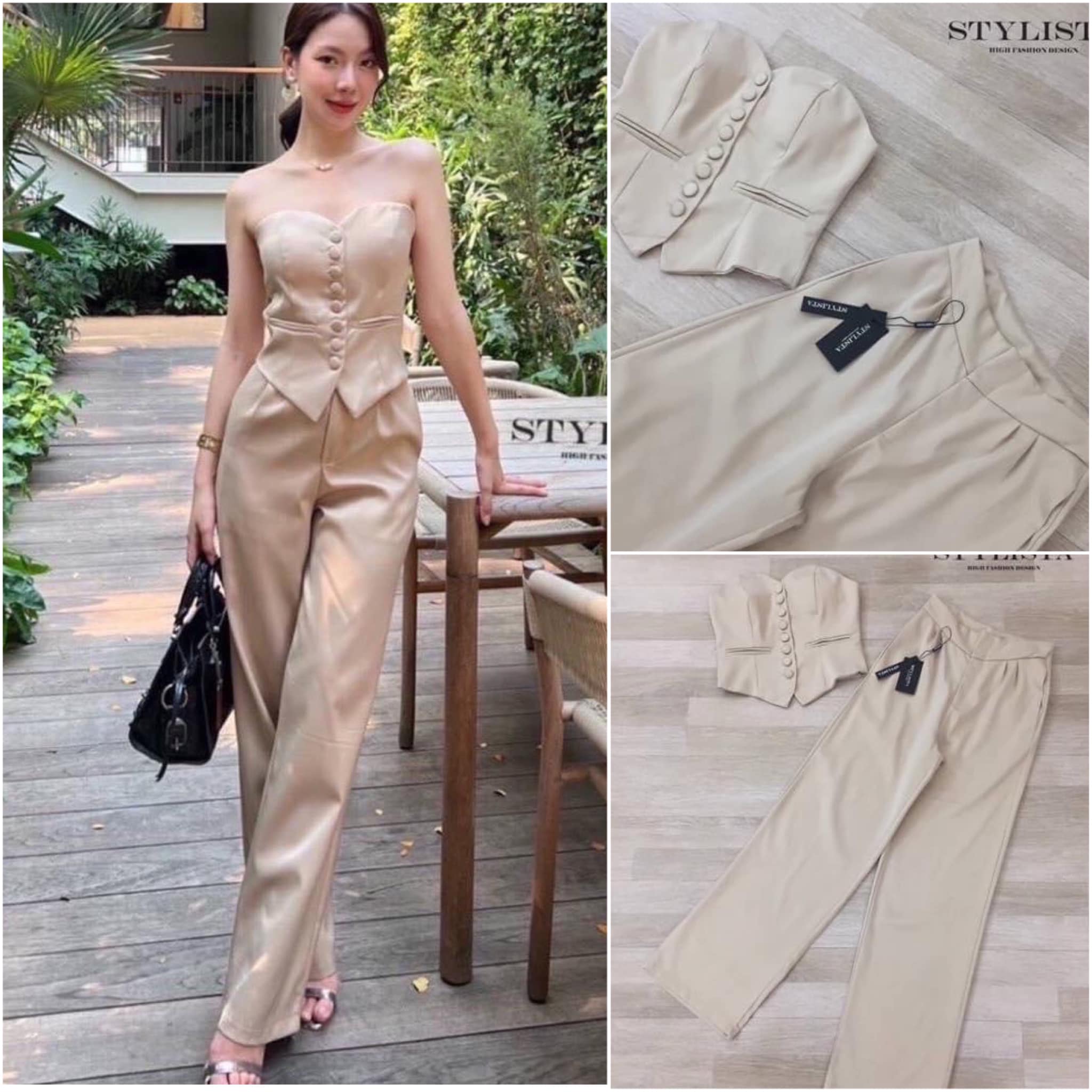 เซตเสื้อ กางเกงขายาว ใส่สวยเรียบหรูมาก ดูดีเหมือนเซเลปเลยค่ะ สวยเปะเวอร์ ใส่ออกงาน ใส่ได้หลายโอกาส สินค้าคุณภาพ (พร้อมส่ง)