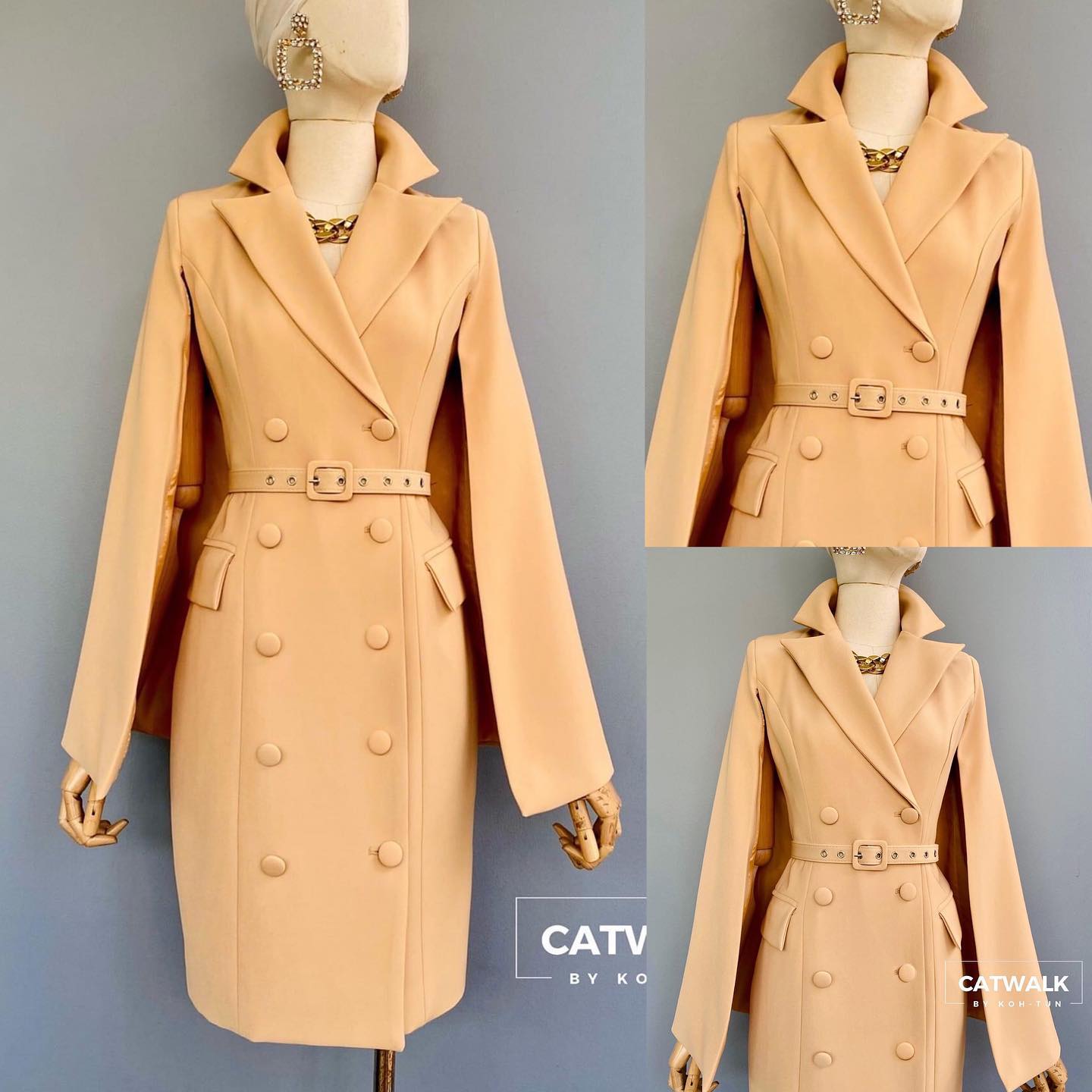 เดรสผ่าแขนดีไซส์เลิศ เนื้อผ้าเกรดเอ ตัวชุดเป็นทรงเช้ารูป ปกเทเล่อร์ดูเท่ห์สุดๆ ด้านหน้าแต่งกระดุมปั๊ม 8 เม็ด มีเข็มขัดสีโทน เดียวกับตัวชุด สินค้าคุณภาพ (พร้อมส่ง)