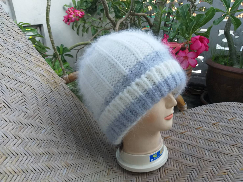 หมวกเฟอร์กระต่ายแท้ นุ่มมาก อุ่นมาก