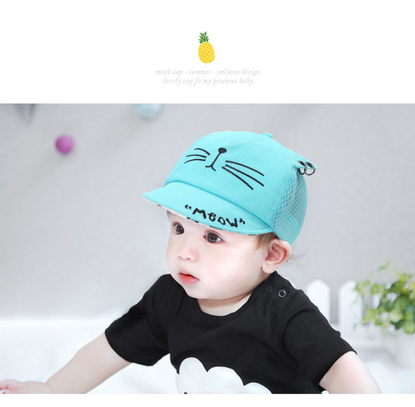 หมวกเด็กเล็ก หมวกเด็กชาย หมวกกันแดดเด็ก วัย 3-18 เดือน หมวกแก็ปเด็กลายแมวสุด Cute