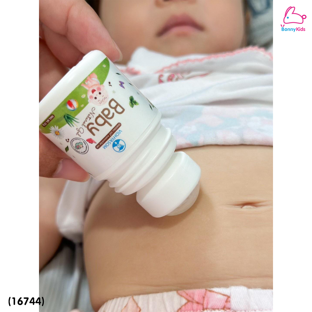 (16744) VIDHYASOM (วิทยาศรม) Baby Natural Gel มหาหิงค์เจล แก้ท้องอืด ปวดท้อง ใช้ได้ตั้งแต่แรกเกิด แบบลูกกลิ้ง (20 กรัม)