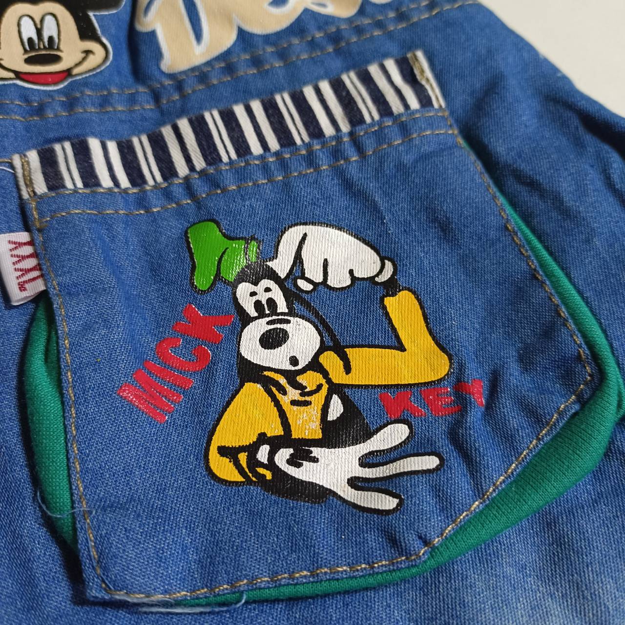 กางเกงยีนส์เด็ก ขา 4 ส่วน Mickey ใส่สบาย วัย 1-4 ปี