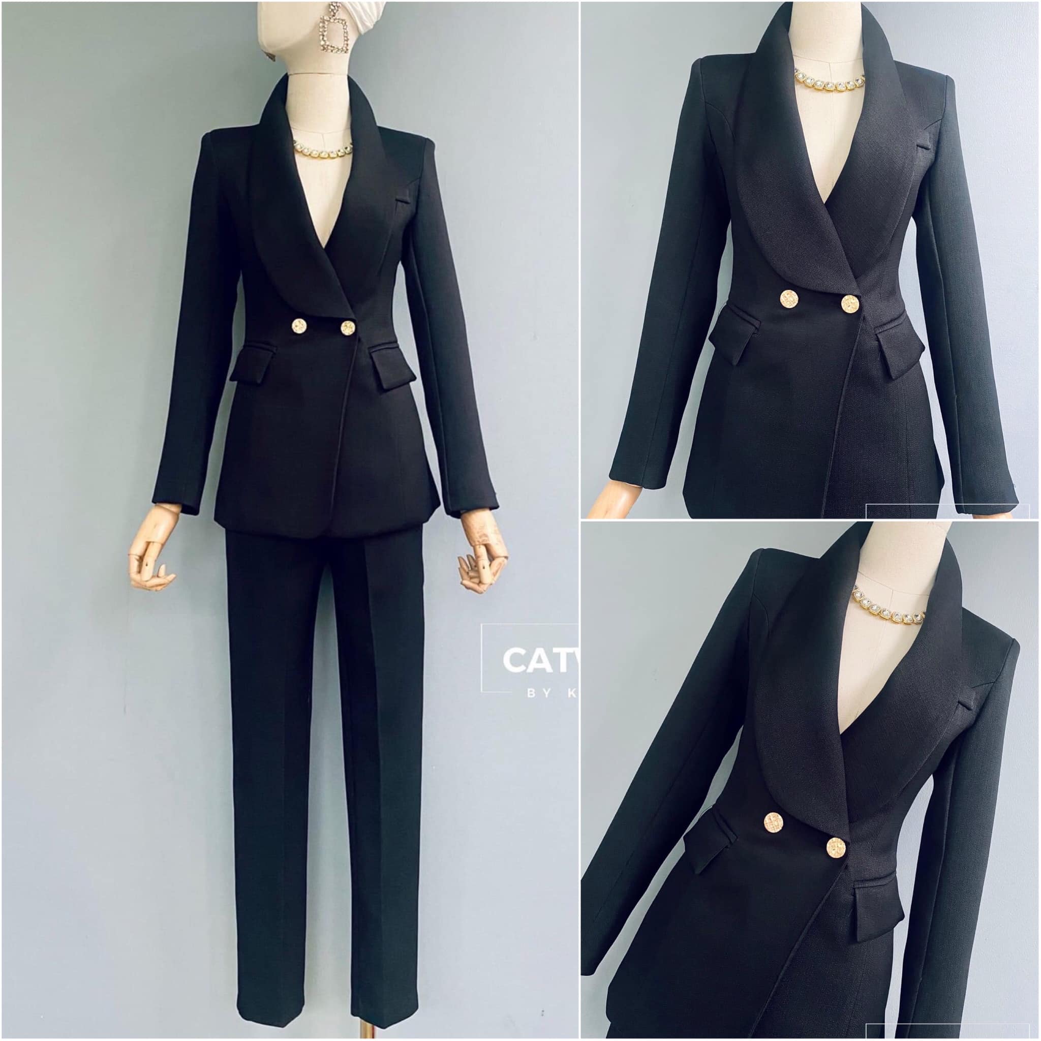 เซตเบลเซอร์คอกล้วย+กางเกงขายาวทรงสวย เนื้อผ้าสวยมาก เป็นผ้าลายทอ ตัวเบลเซอร์เป็น ทรงเข้ารูป สินค้าคุณภาพ (พร้อมส่ง)