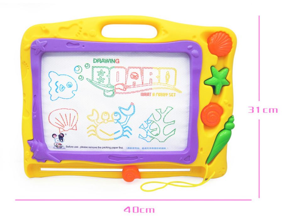 กระดานวาดภาพแม่เหล็กเขียนลบ 4 สี มีตัวปั๊ม Colour Magnetic Drawing Board