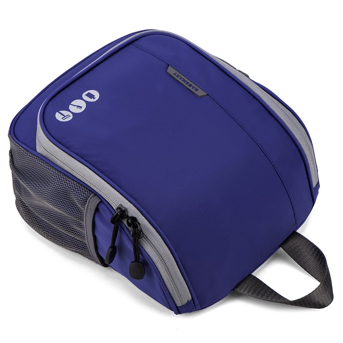 Bagsmart กระเป๋าใส่อุปกรณ์อาบน้ำ คุณภาพสูง ใส่อุปกรณ์อาบน้ำ แขวนได้ มีช่องใส่ด้านข้างสองด้าน สำหรับเดินทาง ท่องเที่ยว (Blue)