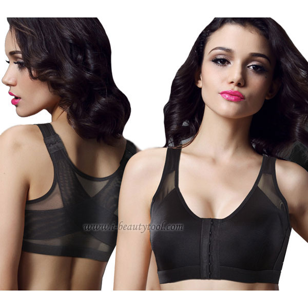 สปอร์ตบรา Sport Bra รุ่น X-Bra ตะขอหน้า ชุดชั้นในไร้โครง รองรับแรงกระทับระดับ 3 - สีดำ