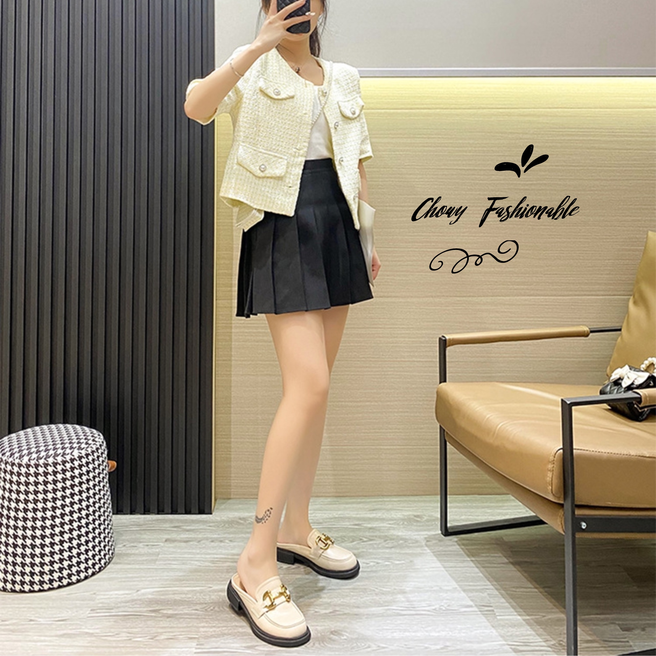 รองเท้าไซส์ใหญ่ 42 EU แตะสวมครึ่งท่อน แตะปิดหัว แตะไซส์ใหญ่ หนังแท้ KR1123