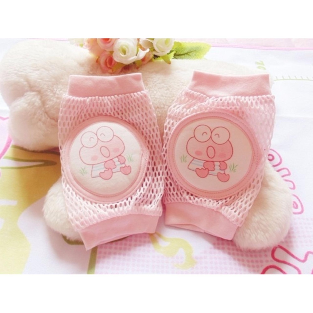 สนับเข่าเด็กเล็ก หัดเดิน-หัดคลาน ผ้าฝ้ายตาข่าย บุฟองน้ำ คละลาย