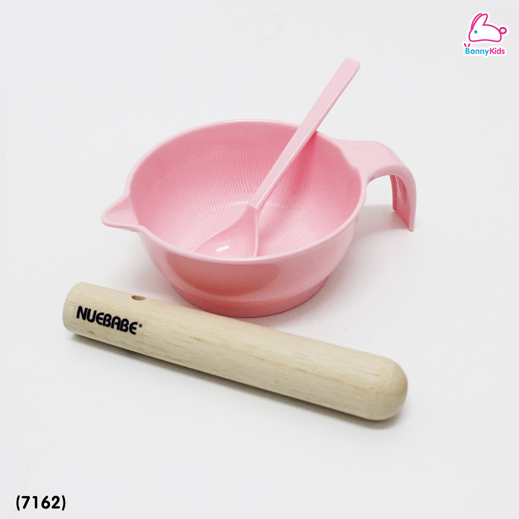 (7162) Nuebabe (นูเบบ) Melamine Grinding Bowl Set ชามบดเมลามีน พร้อมไม้บดและช้อนพลาสติก