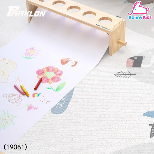 (19061) แผ่นรองคลาน Parklon Lapure Soft Mat 130x190x1.2cm. ลาย Happy Way