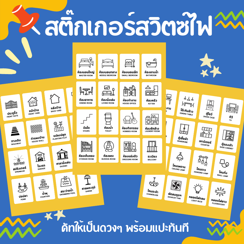 สติกเกอร์สวิตช์ไฟ: บอกลาความสับสน ประหยัดไฟ ดีไซน์มินิมอล! 💡🏡✨