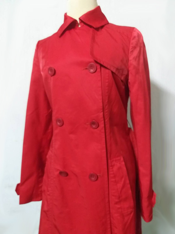 Trench Coat เทรนช์โค้ทสีแดงแจ่มๆ ผ้าดีมาก ไซด์M