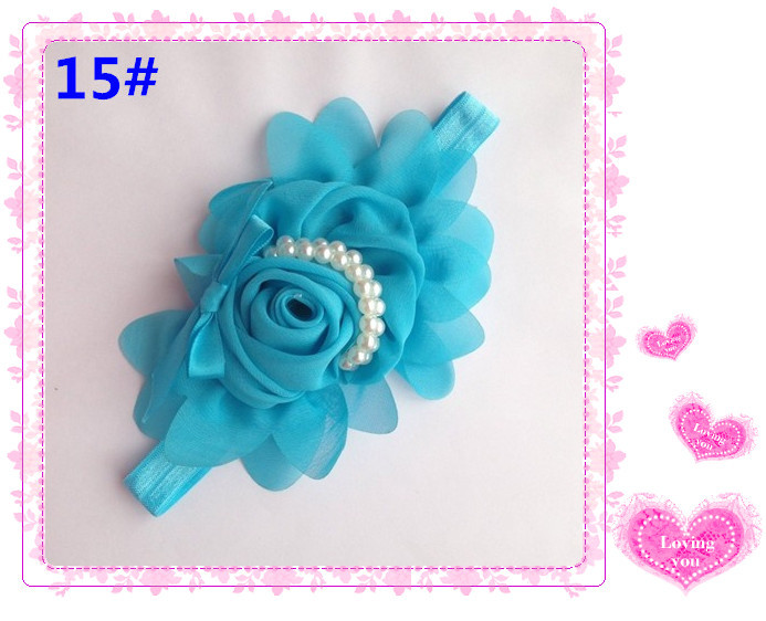 ผ้าคาดผมทารก ดอกไม้ประดับเส้นมุก น่ารักสไตล์ยุโรป