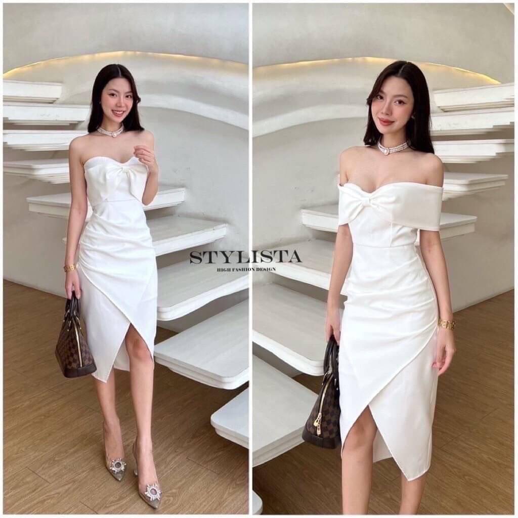 เดรสใส่สวยเรียบหรูดูดีมาก แพลตเทินดีงาม ใส่สวยเปะสุดๆ ใส่ได้2 แบบ เกาะอก ปาดไหล่ ใส่สบาย สินค้าคุณภาพ (พร้อมส่ง)