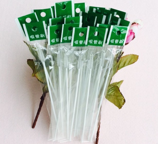 [แพคคู่] แปรงล้างหลอด ล้างหลอดขวดนม หลอดขวดหัดดื่ม รุ่นก้านพลาสติก