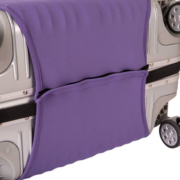 (ผ้ายืด สีเรียบ ขนาด M) ผ้าคลุมกระเป๋าเดินทาง ขนาด 22 - 24 นิ้ว มี 3 สีให้เลือก (ดำ ชมพู ม่วง)