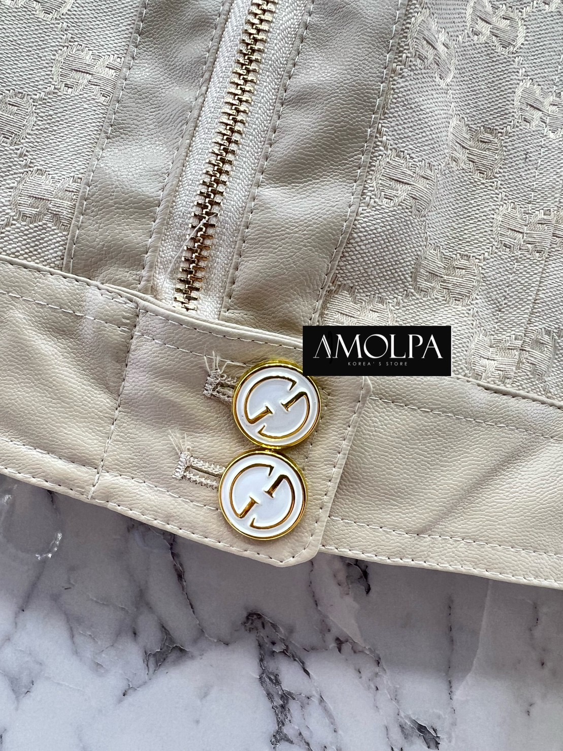 JACKET GG. ผ้าทอลายแบรนด์ งานผ้าอย่างดี ปั้มทุกจุดดเลยค้าลูกค้า *ใส่ได้ทั้ง ช ญ ใส่สบาย : สินค้าคุณภาพ (พร้อมส่ง)