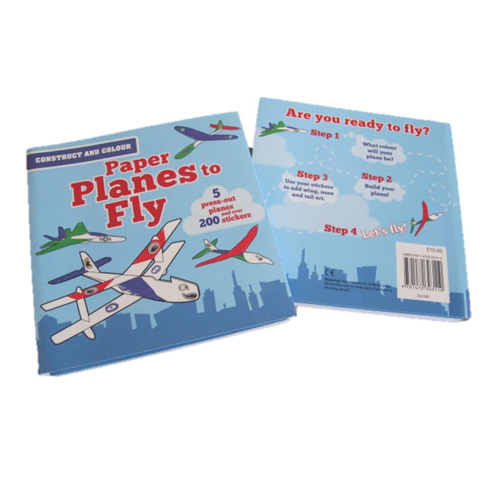 Kei Kinoshita : Construct and Colour Paper Planes to Fly : 5 Press-Out Plane Models + 200 Stickers : Glider, Flying Boat, Biplane, Bird-shaped plane + Jet Fighter หนังสือโมเดลเครื่องบินกระดาษ 5 ลำ