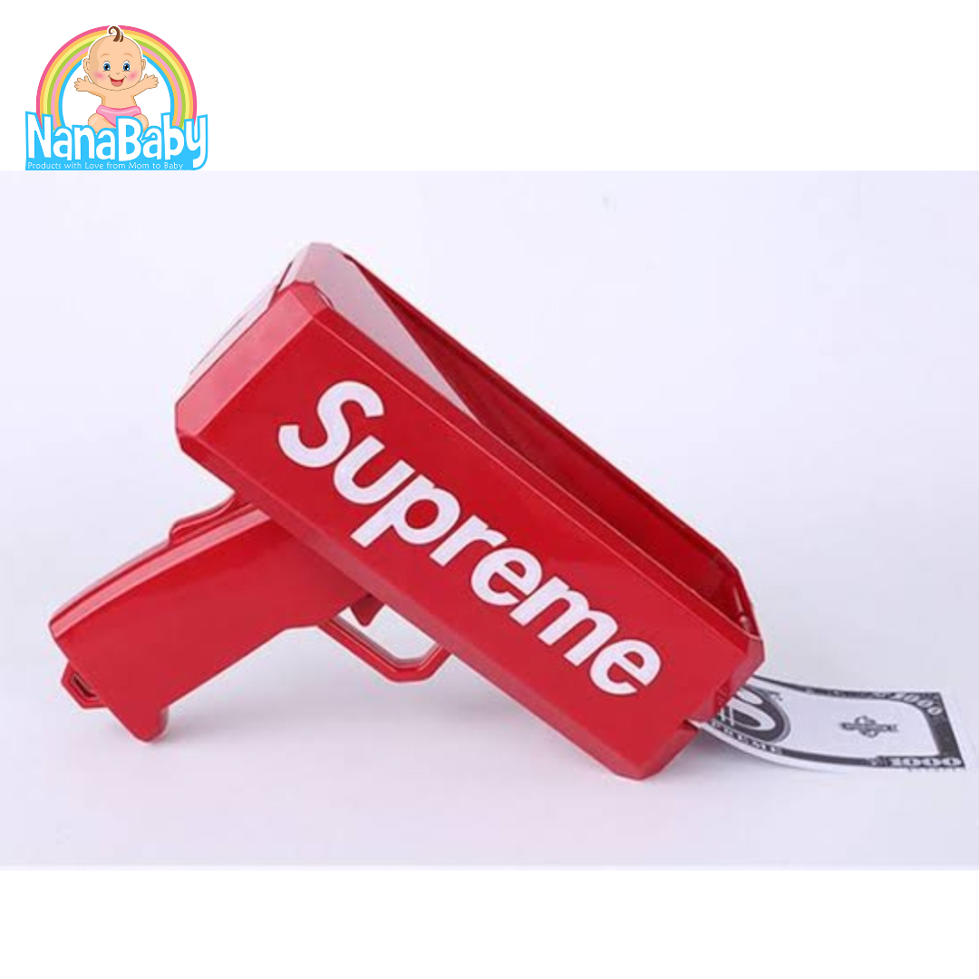 ปืนยิงแบงค์ ปืนยิงเงิน ไอเทมสายเปย์ ของเล่นเด็ก มีไฟ ใส่ถ่าน พร้อมธนบัตร 100 ใบ