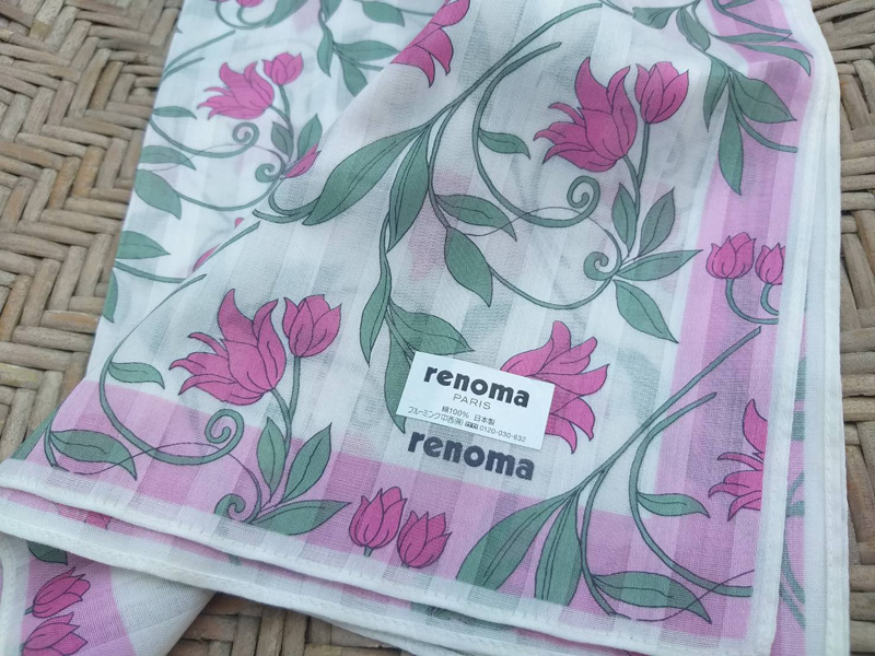 ผ้าเช็ดหน้าแบรนด์เนม renoma ผืนใหญ่ ผ้าดีมาก