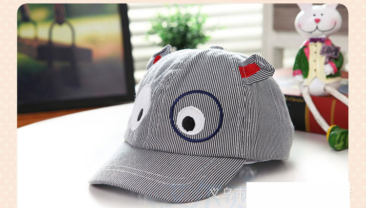 หมวกแคปเด็กอ่อน ปักรูปหน้าสัตว์ มีหูตั้ง น่ารัก ขนาด 6-18 เดือน