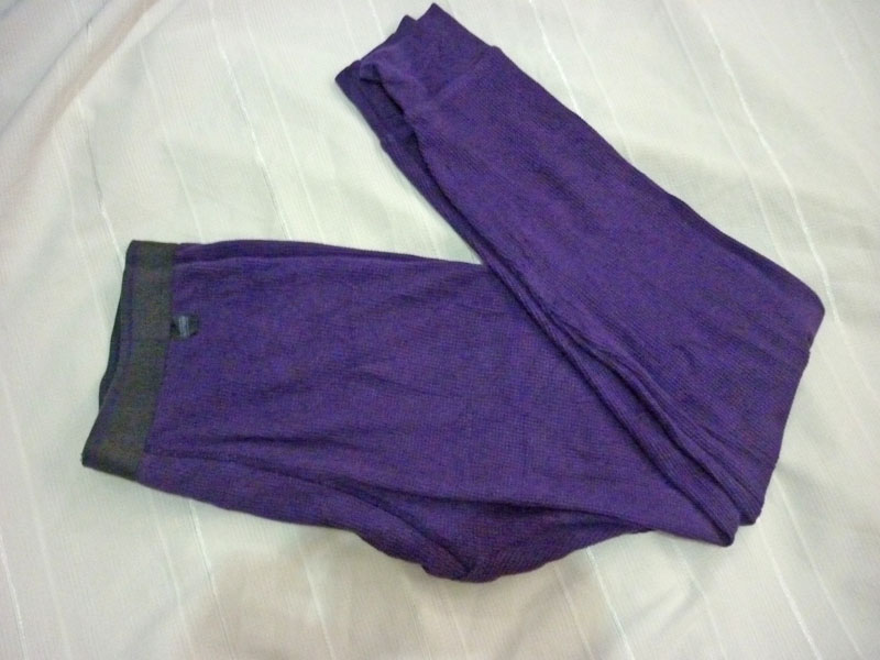 กางเกงฮีทเทคชาย Uniqlo ผ้าวาฟเฟิลสีม่วง