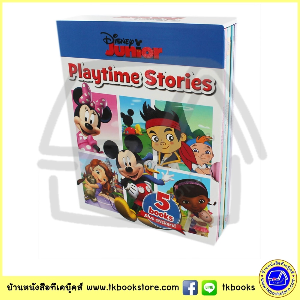 Disney Junior Playtime Stories - 5 Book Set + Stickers เซตหนังสือปกแข็ง ดิสนีย์ จูเนียร์ 5 เล่ม พร้อมสติกเกอร์ กล่องแข็ง