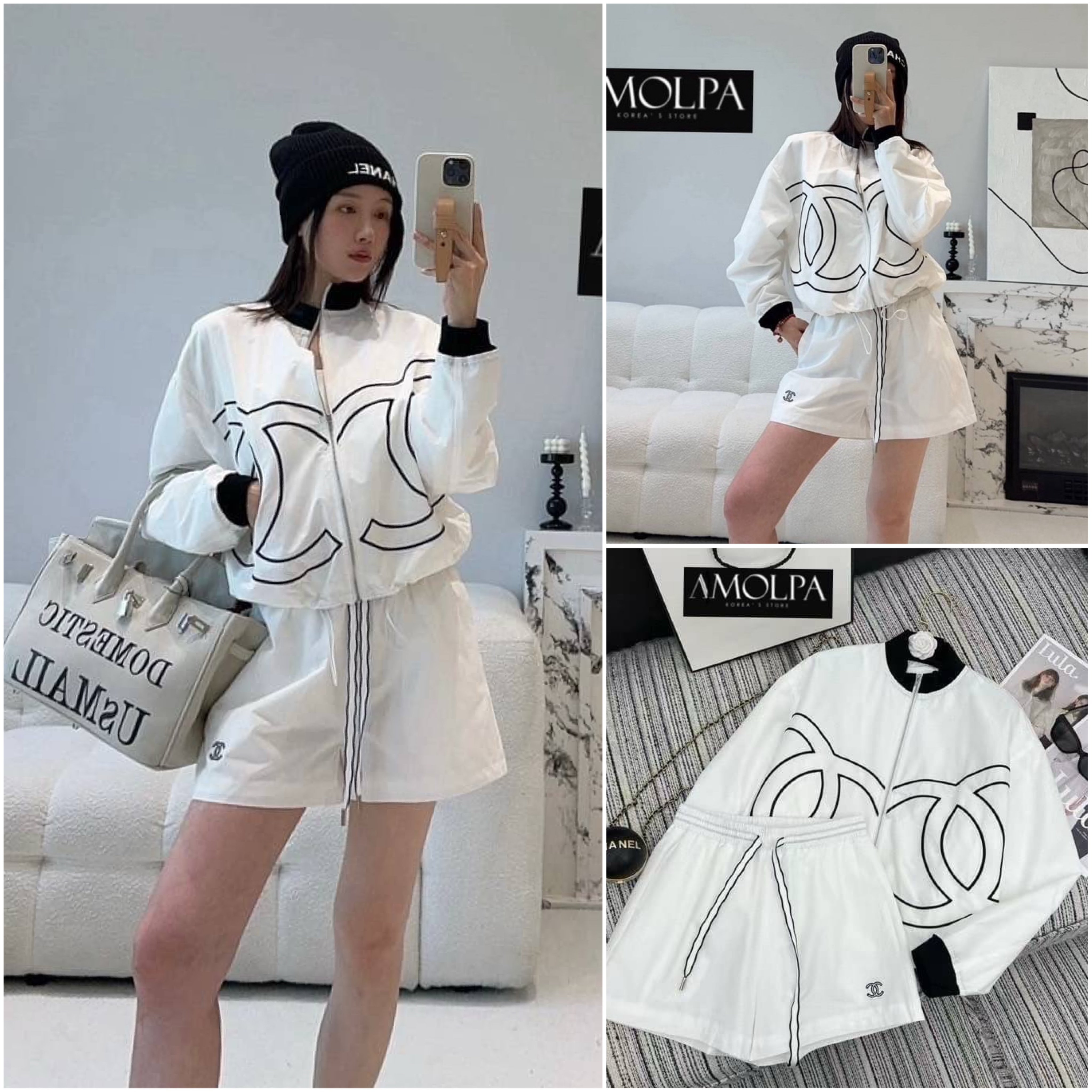 SET JACKET CC .. สวยเด่น มาพร้อม กางเกงขาสั้น ตามช๊อปเลยน๊า ผ้าอย่างดี มีน้ำหนัก งานน่ารักมาก ผ้าใส่สบายมาก : สินค้าคุณภาพ (พร้อมส่ง)