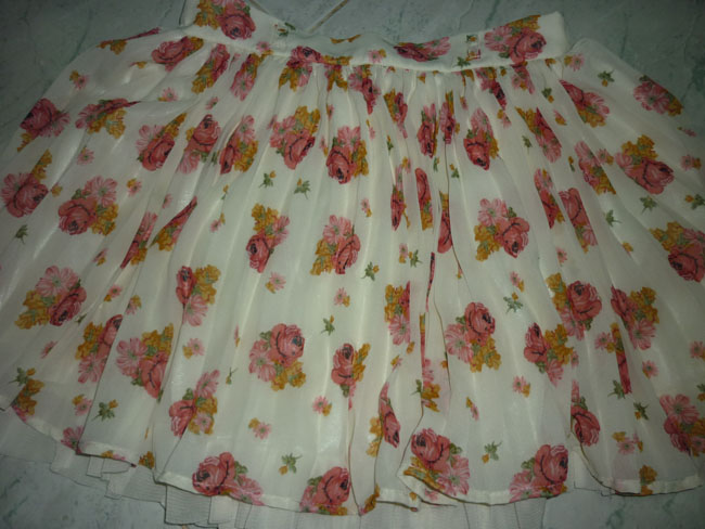 #2กระโปรงลายดอกผ้าชีฟอง น่ารักมากๆ จากญี่ปุ่น