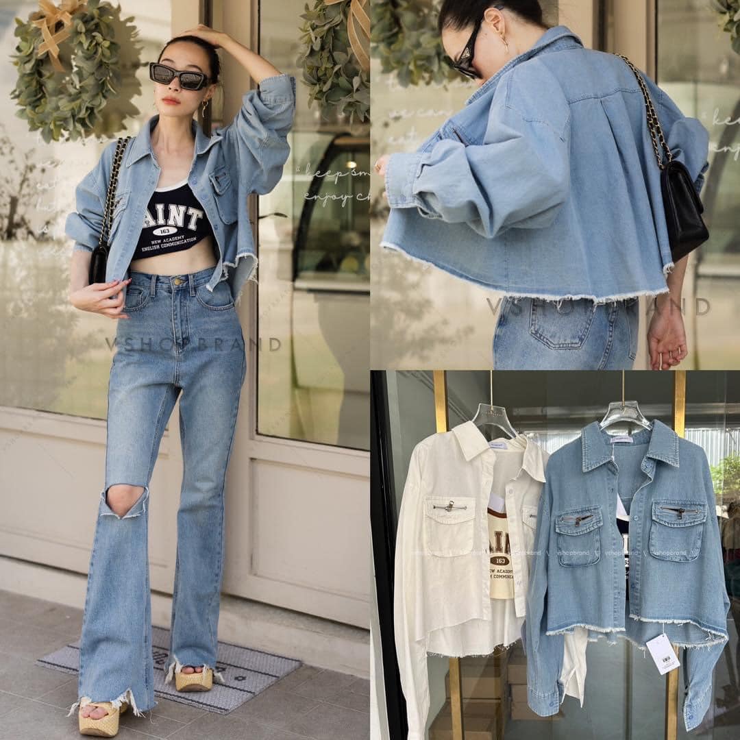 Set jacket ยีนส์+สายเดี่ยว saint : สินค้าคุณภาพ (พร้อมส่ง)