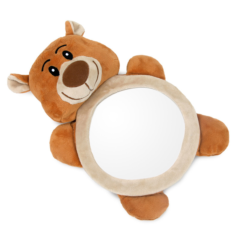 กระจกมองเด็กในรถ กระจกมองหลังติดเบาะรถสำหรับเด็กนั่งคาร์ซีท รูปตุ๊กตาวัว/หมี/เพนกวิน